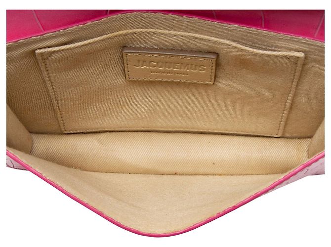 Borsa a spalla Le Riviera in pelle con stampa coccodrillo di Jacquemus Rosa - vista 6