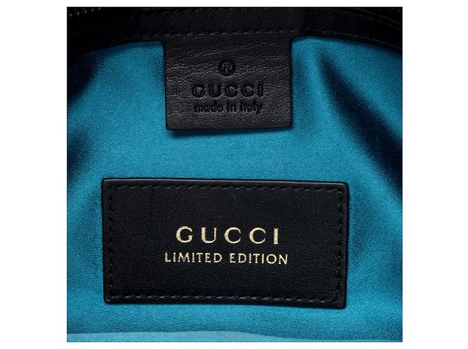 Borsa a tracolla media GG Marmont in velluto decorata con cuori Gucci Nero - vista 8
