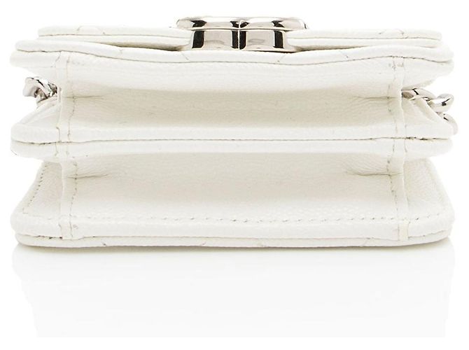 Gabrielle Chanel Clutch Coco in pelle caviar con catena Bianco - vista 4