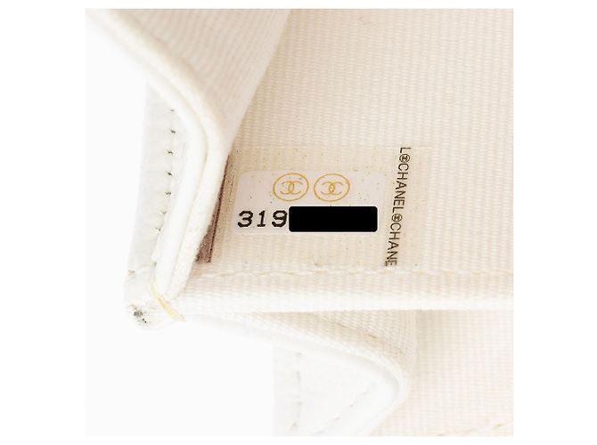 Gabrielle Chanel Clutch Coco in pelle caviar con catena Bianco - vista 6