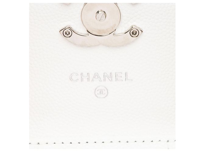Gabrielle Chanel Clutch Coco in pelle caviar con catena Bianco - vista 8