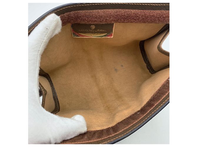 Borsa a mano in tessuto vintage Gucci Ophidia Marrone Beige - vista 4