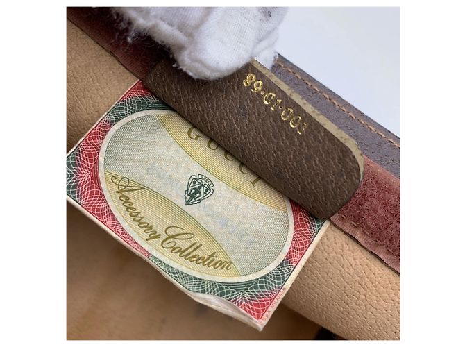 Borsa a mano in tessuto vintage Gucci Ophidia Marrone Beige - vista 5