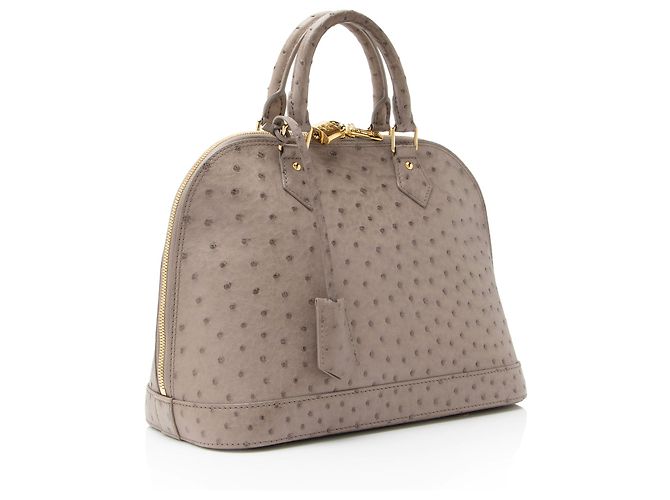 Borsa Alma PM in pelle di struzzo Louis Vuitton Grigio - vista 2