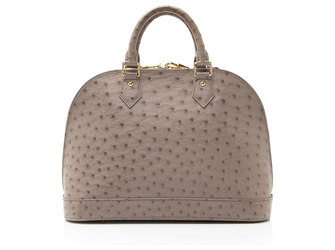 Borsa Alma PM in pelle di struzzo Louis Vuitton Grigio - vista 3