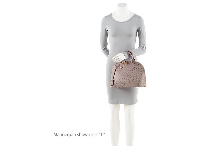 Borsa Alma PM in pelle di struzzo Louis Vuitton Grigio - vista 5