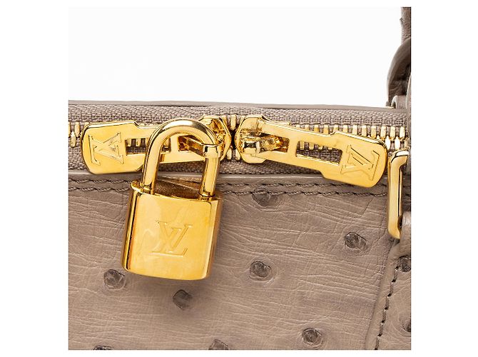 Borsa Alma PM in pelle di struzzo Louis Vuitton Grigio - vista 9