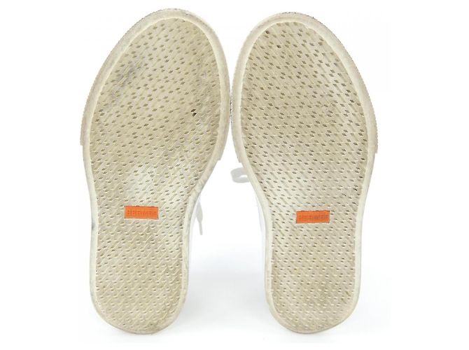 Hermès Hermes Strick-Kalbsleder-Sneaker Weiß - Ansicht 4