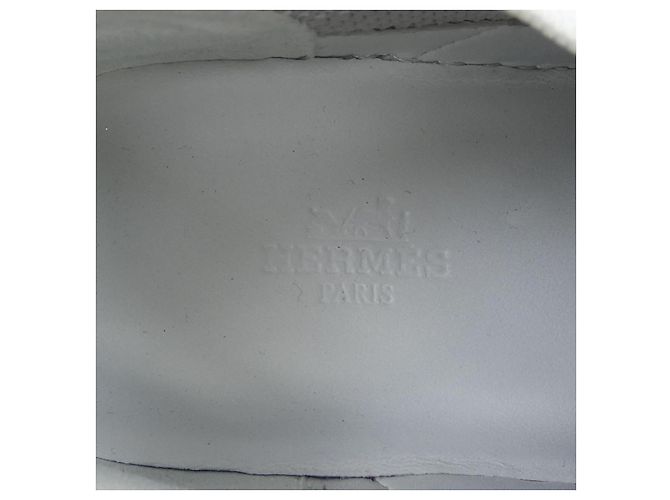Hermès Hermes Strick-Kalbsleder-Sneaker Weiß - Ansicht 6