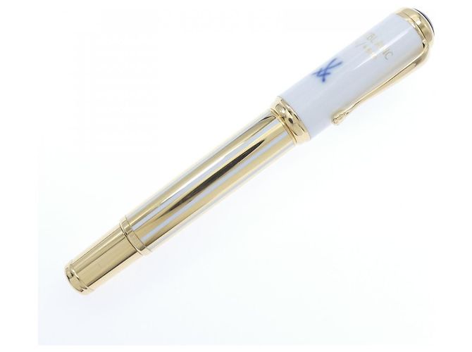 Pluma fuente Montblanc Marquise de Pompadour Au750 Blanco Dorado - vista 2