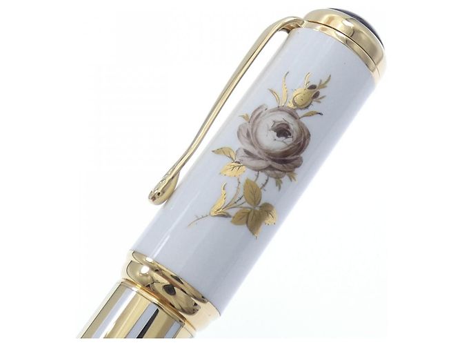 Pluma fuente Montblanc Marquise de Pompadour Au750 Blanco Dorado - vista 6