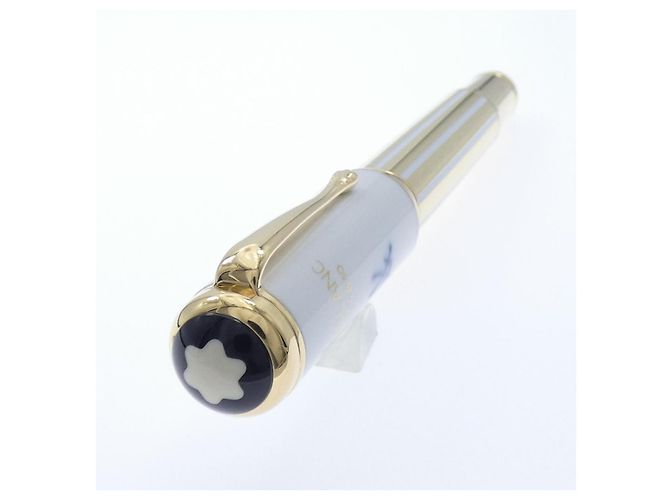 Pluma fuente Montblanc Marquise de Pompadour Au750 Blanco Dorado - vista 7