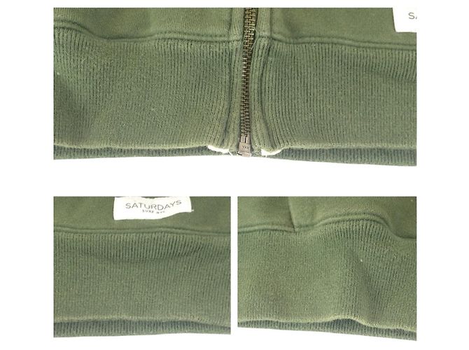 Autre Marque Sudadera de algodón Saturdays Surf NYC Blanco Verde - vista 4