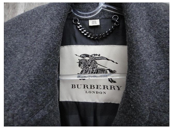 Abrigo Burberry London Gris de Lana y Cachemira - vista 5