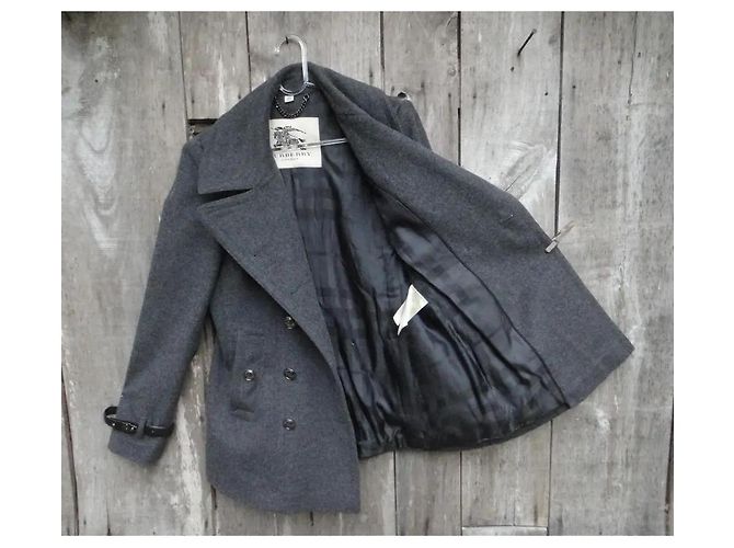 Abrigo Burberry London Gris de Lana y Cachemira - vista 6