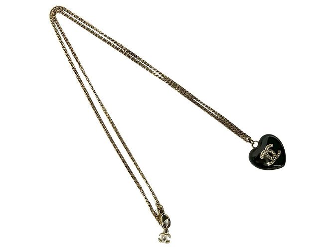 Collana con motivo a cuore Coco Mark di CHANEL Nero D'oro - vista 4