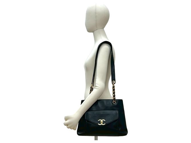 Timeless Borsa a tracolla in pelle di agnello Chanel Coco Mark Nero - vista 2