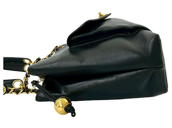 Timeless Borsa a tracolla in pelle di agnello Chanel Coco Mark Nero - vista 5
