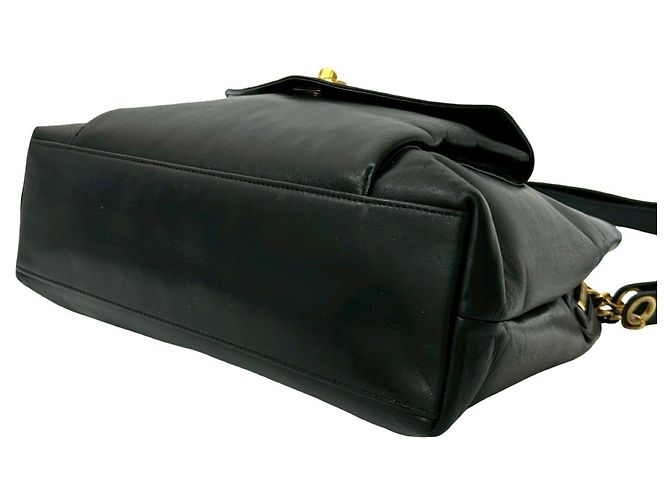 Timeless Borsa a tracolla in pelle di agnello Chanel Coco Mark Nero - vista 8