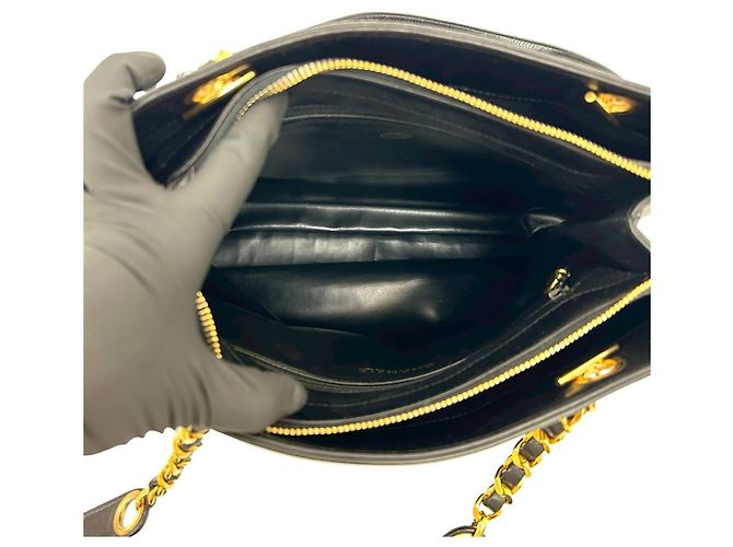 Timeless Borsa a tracolla in pelle di agnello Chanel Coco Mark Nero - vista 9