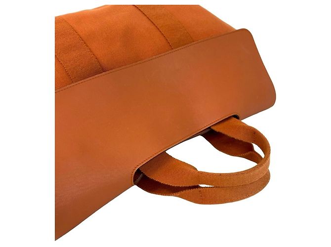 Hermès HERMES Valparaiso MM Borsa in pelle Canvas Chevron Arancione - vista 4