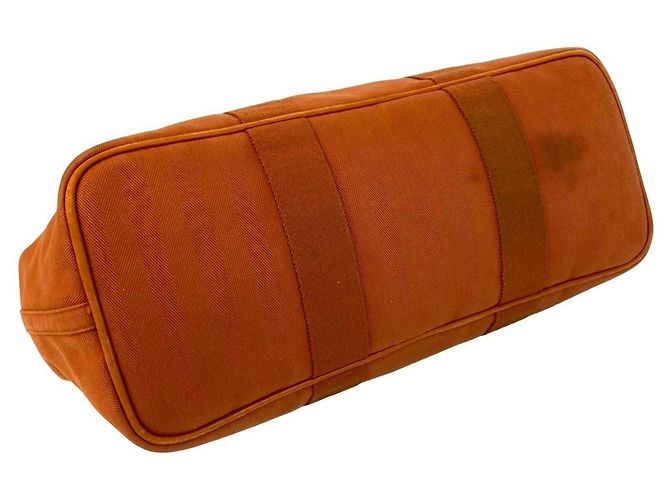 Hermès HERMES Valparaiso MM Borsa in pelle Canvas Chevron Arancione - vista 7