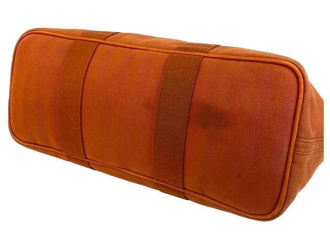 Hermès HERMES Valparaiso MM Borsa in pelle Canvas Chevron Arancione - vista 8