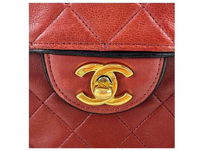 Chanel medio alto classico flap Rosso - vista 11