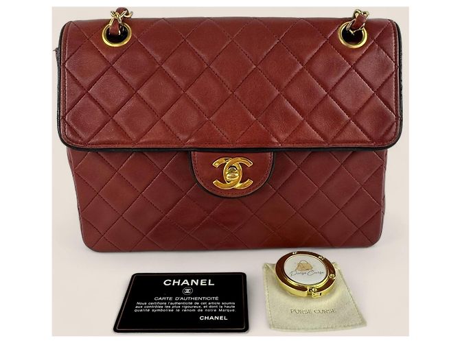 Chanel medio alto classico flap Rosso - vista 9