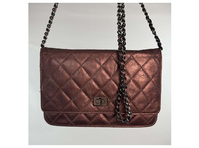 Chanel 2.55 WOC rosa metallico - vista 12