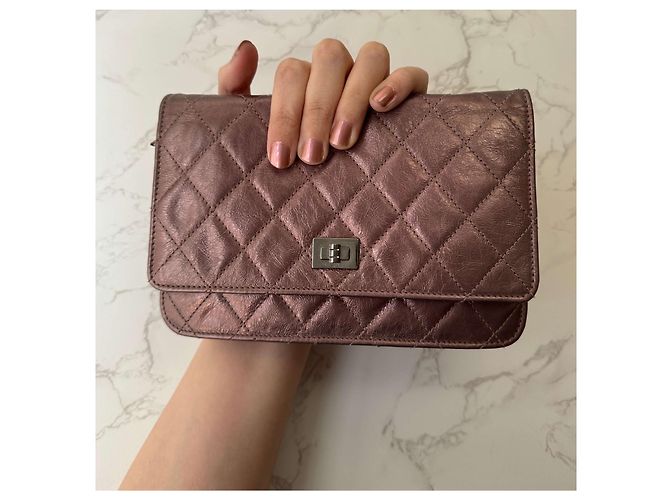 Chanel 2.55 WOC rosa metallico - vista 15