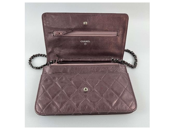 Chanel 2.55 WOC rosa metallico - vista 7