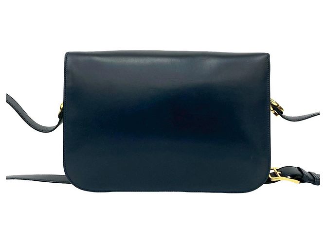 Céline Borsa a spalla in pelle blu navy Celine - vista 3