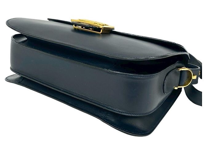 Céline Borsa a spalla in pelle blu navy Celine - vista 8