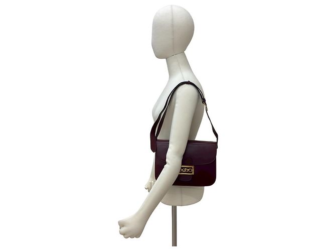 Céline Borsa semi-spalla in pelle di vitello Celine Rosso Bordò - vista 2