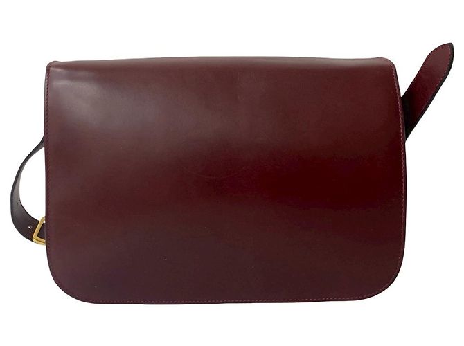 Céline Borsa semi-spalla in pelle di vitello Celine Rosso Bordò - vista 3