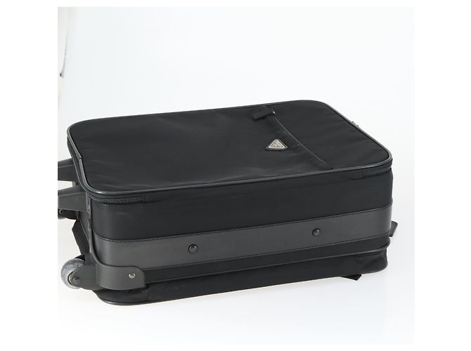 Mini mala de rodinhas Prada em tessuto e couro Saffiano Preto - vista 4