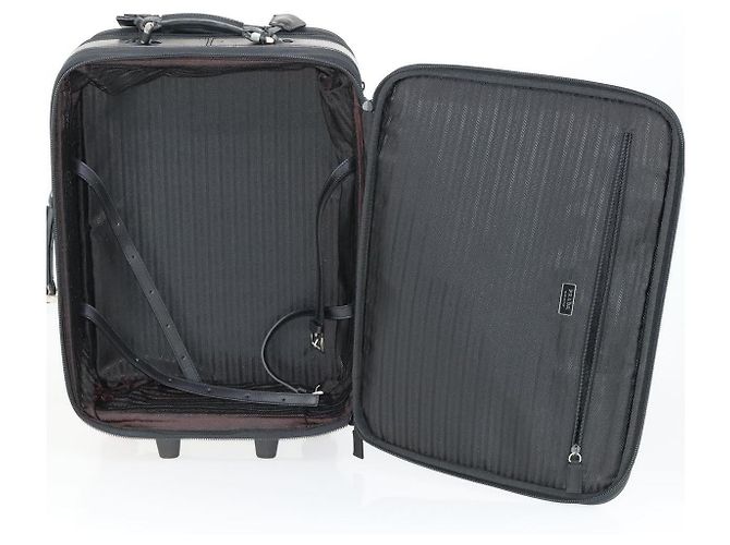 Mini mala de rodinhas Prada em tessuto e couro Saffiano Preto - vista 5