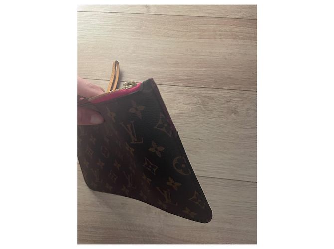 Pochette Louis Vuitton Monogram Neverfull MM Marrone Bordò - vista 10
