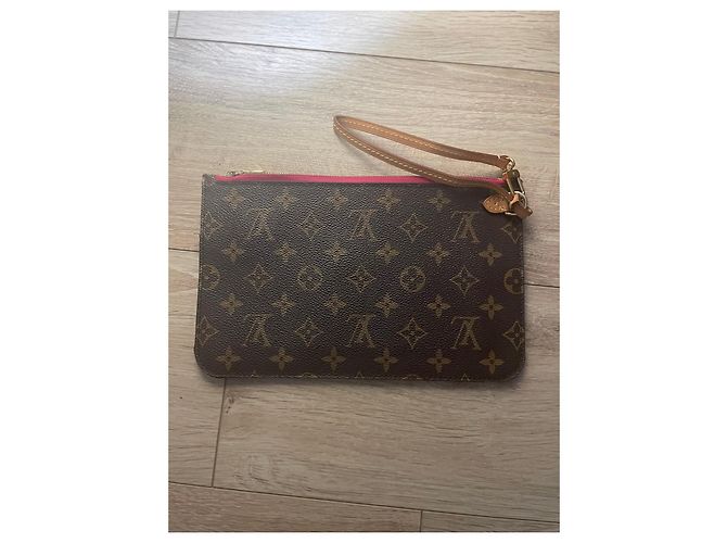 Pochette Louis Vuitton Monogram Neverfull MM Marrone Bordò - vista 2