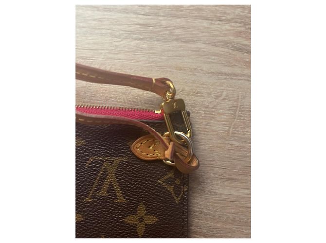 Pochette Louis Vuitton Monogram Neverfull MM Marrone Bordò - vista 3