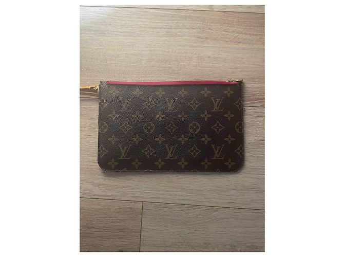 Pochette Louis Vuitton Monogram Neverfull MM Marrone Bordò - vista 4