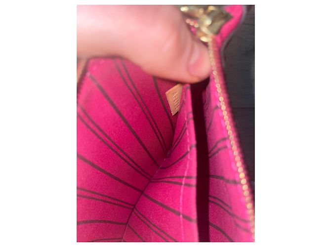 Pochette Louis Vuitton Monogram Neverfull MM Marrone Bordò - vista 6