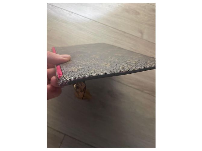 Pochette Louis Vuitton Monogram Neverfull MM Marrone Bordò - vista 8