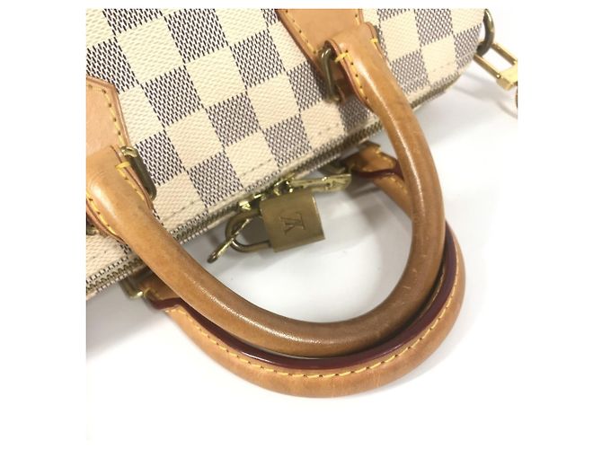Borsa Speedy Bandoulière 25 Damier Azur di Louis Vuitton Bianco - vista 13
