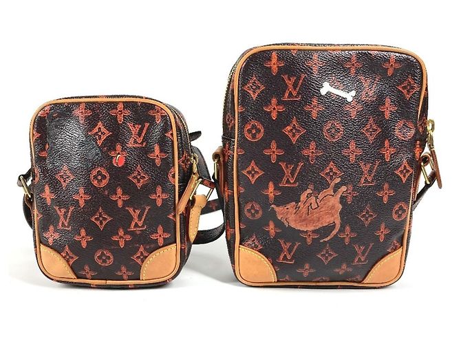 Louis Vuitton Monogram Catgram Pochette Tasche Braun Orange - Ansicht 2