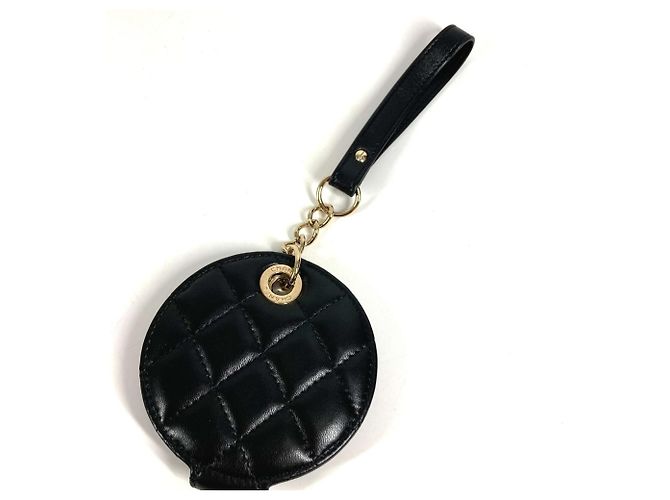 Chanel Matelassé Leder-Schlüsselanhänger Schwarz - Ansicht 4