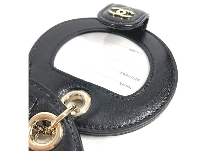 Chanel Matelassé Leder-Schlüsselanhänger Schwarz - Ansicht 7