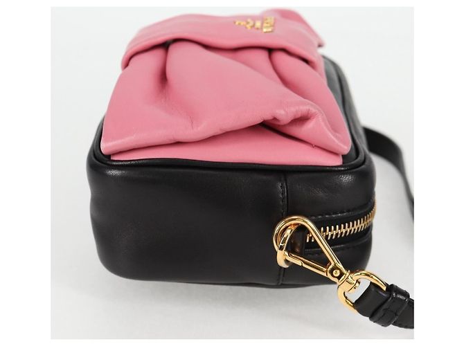 Borsa a tracolla Prada Bow in pelle nappa - vista 4