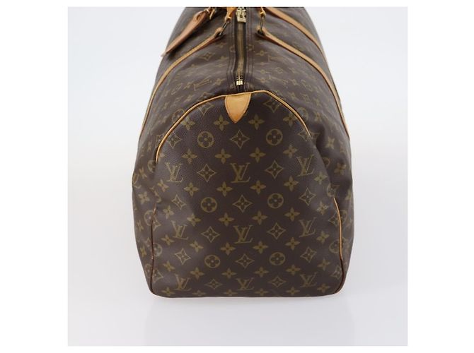 Borsa Keepall Louis Vuitton in tela Monogram 55 Marrone - vista 3